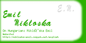 emil mikloska business card